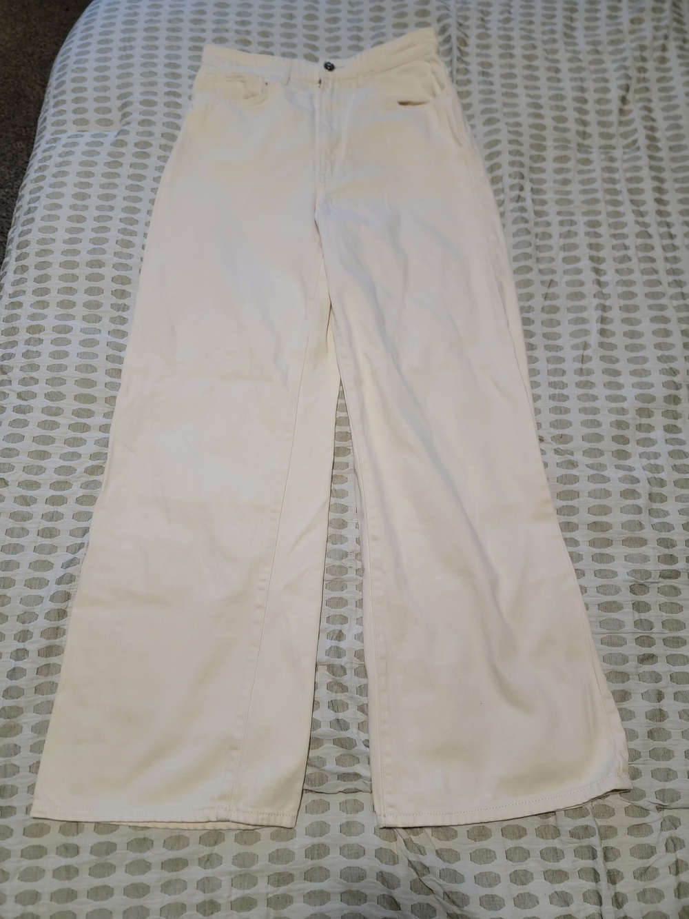 H&M Cream Wide-Leg Pants